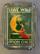 Stay Wild Moon Child D2 Glass Square Ashtray  4&quot; x 3&quot; Smoking Holder - £39.10 GBP