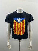 Catalunya Men&#39;s Graphic T Shirt Size Medium Black Short Sleeve Crew Cott... - £7.11 GBP