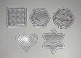 5 Perler Bead Templates Shapes Square Hexagon Circle Heart Star of David - £5.32 GBP
