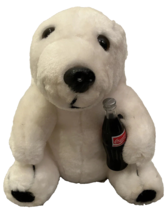 Coca-Cola Polar Bear Plush Collection Stuffed Animal Holding Coke 7 inch - £6.29 GBP