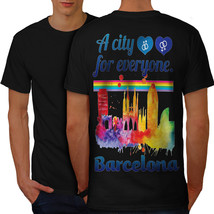 Gay Pride Love Barcelona Shirt Spain City Men T-shirt Back - £10.24 GBP