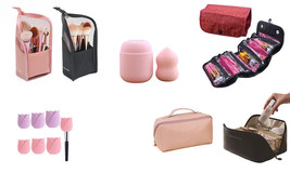 Ultimate Travel Makeup Essentials Bundle Super Saver Cosmetics Organiser Brushes - £22.66 GBP