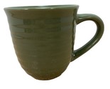 Home Trends Sage Green Ribbed Ridged Coffee Mug Tea Cup Ceramic Embossed... - £9.04 GBP