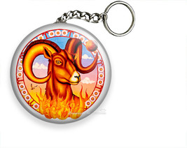 ARIES ZODIAC HOROSCOPE ASTROLOGY SIGN ART KEYCHAIN KEY FOB CHAIN RING GI... - $15.49+
