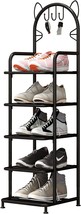 Azerpian Shoe Rack 5 Tier Vertical Storage Organizer Shelf Sturdy, Black, 5 Tier - £34.36 GBP