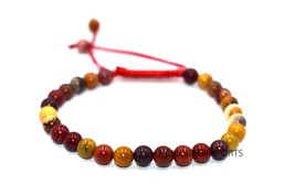 Natural Mookaite 6x6 mm Beads Thread Bracelet ATB-16 - £4.97 GBP