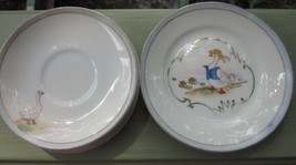 Duck Goose Antique Porcelain Saucers Lot of 4 Nippon Japan Hand Painted Gilded - £26.57 GBP