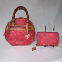 DOONEY &amp; BOURKE Vintage D &amp; B Handbag Wallet Set Pink Canteen Bag Rainbow Logo - £500.98 GBP