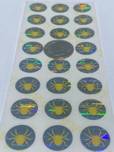 100 SPIDER-.50 INCH ROUND SECURITY HOLOGRAM LABELS STICKERS SEALS - $8.90