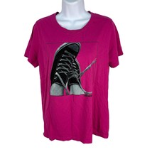 Converse Classic Fit Size XL Pink T-Shirt With Black Sneaker Graphic - $14.00