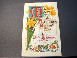 May these Greetings True and Kind -1900s Embossed Postcard. - £7.74 GBP