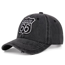 Trends Route 66 Embroidery Retro Washed Ladies Hat Unisex  Hat Baseball Cap For  - £86.33 GBP