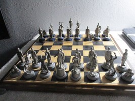 Vintage Civil War Chess Set North Against the South Lincoln Lee solid wood - $118.79
