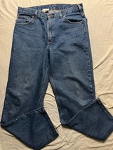 Mens 38x32 Carhartt Jeans Blue Denim Heavy Work Relaxed Straight B160DST... - £15.86 GBP