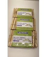 Laundry Essentials Natural Wood Clothespins New Lot Of 3x 36ea - €7,12 EUR