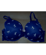 PINK/VICTORIA&#39;S SECRET NAVY UNDERWIRE BRA W/WHITE DOGS-34DD-TEE-SHIRT BR... - €8,54 EUR