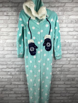 Secret Treasures Pajamas One 1 PC Mittens Aqua Faux Fur Lined Hood Med or 3X - £21.41 GBP+