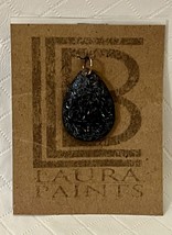 Laura C. Baumann Handmade Dangling Teardrop Black Resin Pendant - £7.01 GBP