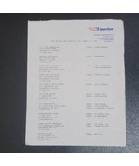 Vintage 1993 Indy Car Team Directory List on Official Letterhead Very Rare - $90.77 CAD