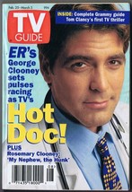 Original Vintage Tv Guide February 25, 1995 George Clooney 1st Cover No Label Er - £15.58 GBP