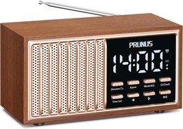 J177 Retro Vintage Alarm Clock Radio with Bluetooth Speaker Dimmer Control Snooz - $69.80