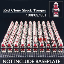 100pcs/set Red Clone Shock Troopers Star Wars Mini Figures Building Blocks - £110.93 GBP