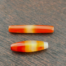 Lot 2 Antique Old African Rare AGATE Traded Bead Top Rare Bead YM-RD-CUT2 - $41.40