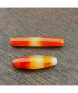 Lot 2 Antique Old African Rare AGATE Traded Bead Top Rare Bead YM-RD-CUT2 - $786.88 MXN
