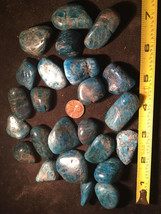 1lb Bulk Tumbled Blue Apatite Stones - £19.95 GBP