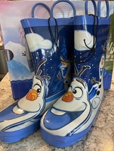 Disney Frozen Olaf Rain Boots Bnib Elsa Anna Unisex Boy Girl Snowman Size 11 - £27.25 GBP
