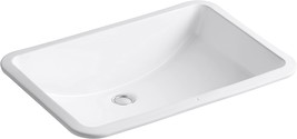 Kohler 2215-0 Ladena Rectangular Undermount Bathroom Sink With, 1/4&quot; L, White - £236.10 GBP