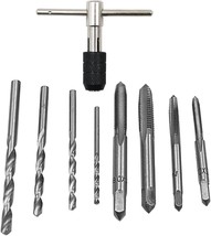 9 Pcs Adjustable T-Handle Ratchet Tap Holder Wrench Tap Wrench, 4 Pcs Drill Bits - £23.10 GBP