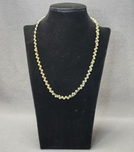 Vintage Braided Gold-tone Seed Faux Pearl Choker Collar Necklace 18&quot; - £17.74 GBP