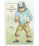 Vintage Birthday Card Football Player To An All American Boy 1960&#39;s Gibson - £7.88 GBP