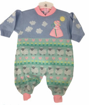 Vintage Mary Had A Little Lamb Knit Blend Lounger Romper Size 3-6 Months - $64.65