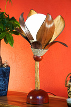 Coconut Table Lamp 53 CM Holzlampentischleuchte Wood Floor - $110.65