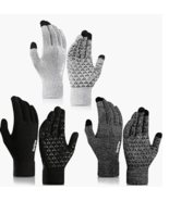 Winter Touchscreen Gloves Knit Anti-slip W Warm Fleece Lined Wool Sz M 3... - $30.74 CAD