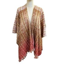 Simply Noelle Poncho Shawl Cape Sweater One Size OS Burnt Orange Tan Cre... - £15.29 GBP