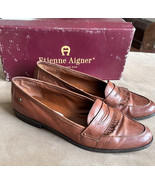 Vintage Etienne Aigner &quot;Buckingham&quot; Brown Leather Loafer Tobacco brown 9... - £31.31 GBP