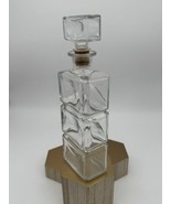 Vintage Clear Cut Glass Whiskey Bottle Decanter John McNaughton Co 11&quot;  - $13.99