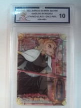 MGC Grade 10 Kyojuro Rengoku 2021 Demon Slayer Stained Glass Cardass Bandai - $81.04