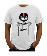 Vespa scooter mustache biker white T-Shirt - $34.23 CAD