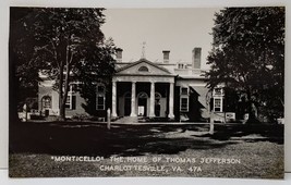 Monticello, Home Of Thomas Jefferson Charlottesville Virginia Rppc Postcard C19 - £9.55 GBP