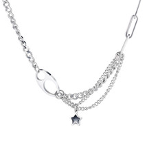 Little Star Cold Style Titanium Steel Necklace For Women Trendy Personalized Cla - £9.59 GBP
