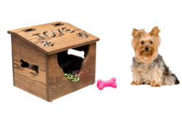 DOG TOY BOX - Solid Red Oak Wood with Sandstone Finish Amish Handmade in... - $289.97