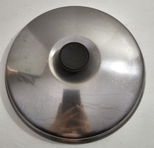 Vtg Stainless Steel Black Top Knob 10 3/8&quot; Round Pot Pan Replacement Lid... - $352.39 MXN