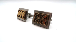 Vintage Swank Leaf Silver Gold Cufflinks - £9.49 GBP