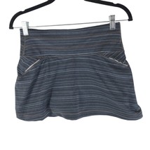 Athleta Womens Athleta Relay Striped Skort Skirt Black Gray XS - £19.23 GBP