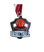 Crown Basketball Medals LOT of 10 Shields 2 1/4&quot; with 30&quot; Neck Ribbon - $49.49