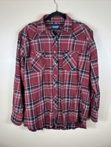 Xlt Vtg Wrangler Long Tail Plaid Western Pearl Snap Shirt Flannel - £11.33 GBP